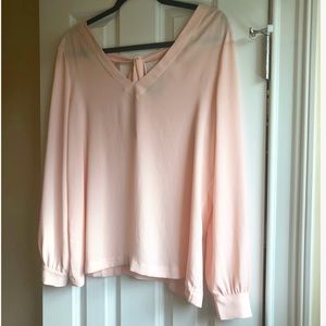 Blush Pink Loft Blouse with Bow Back